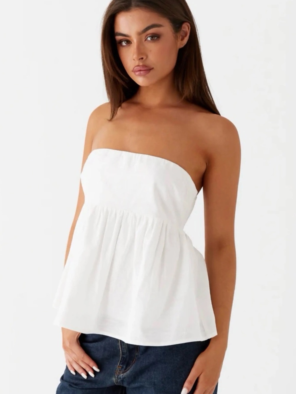 Peppermayo White Cassie Tube Top